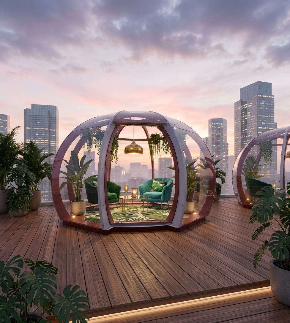 Дизайнерский лаунж-купол для городской террасы