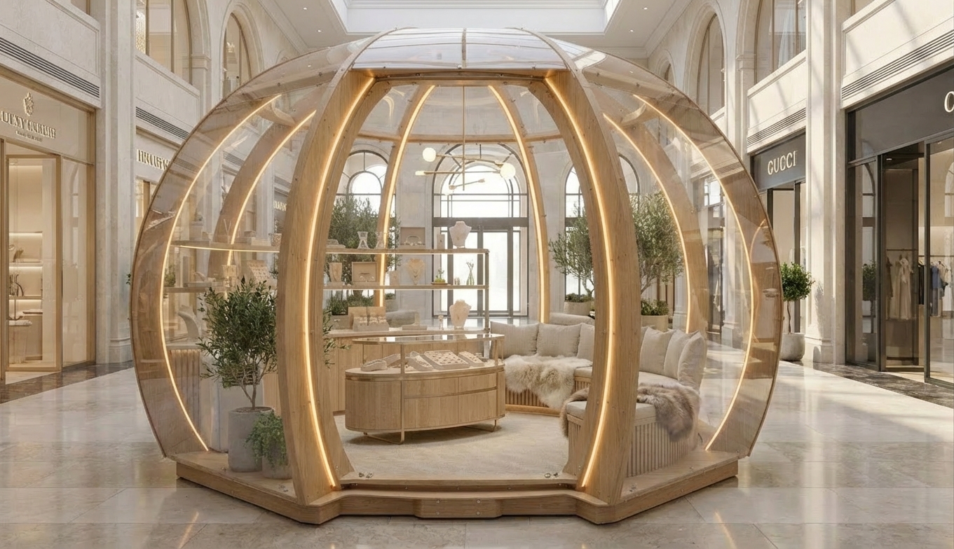 Точка продажи сувениров, различных товаров или презентации бренда